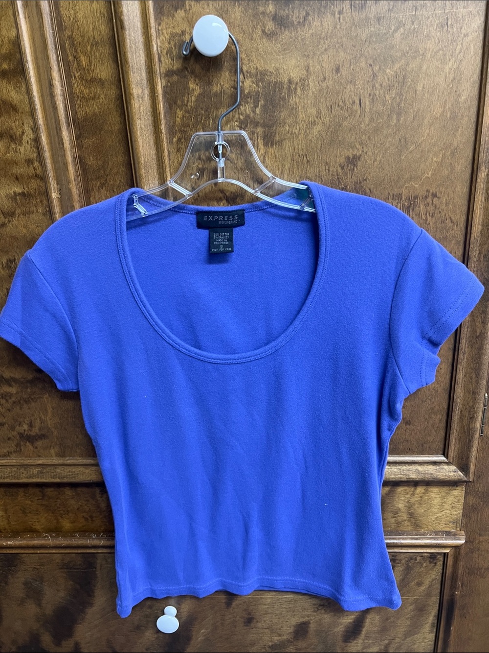Express Women's Purple Scoop Neck Short Sleeve Tee